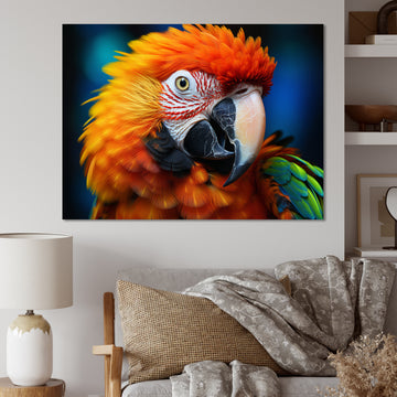 Yellow Red Parrot Colorful Parrot - Parrot Canvas Wall Art